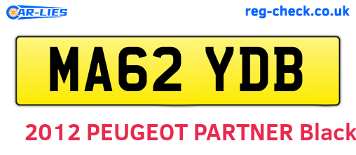 MA62YDB are the vehicle registration plates.