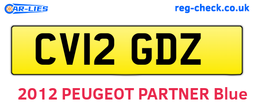 CV12GDZ are the vehicle registration plates.