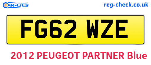 FG62WZE are the vehicle registration plates.