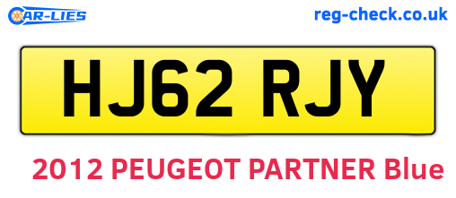 HJ62RJY are the vehicle registration plates.