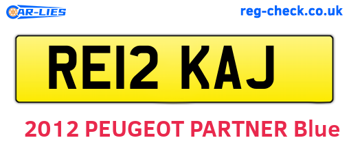 RE12KAJ are the vehicle registration plates.