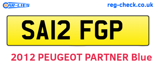 SA12FGP are the vehicle registration plates.