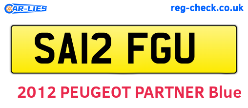 SA12FGU are the vehicle registration plates.