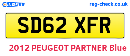 SD62XFR are the vehicle registration plates.