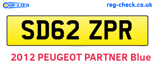 SD62ZPR are the vehicle registration plates.