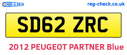 SD62ZRC are the vehicle registration plates.