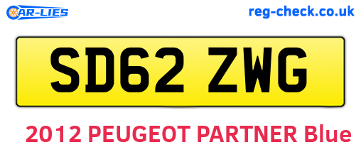 SD62ZWG are the vehicle registration plates.