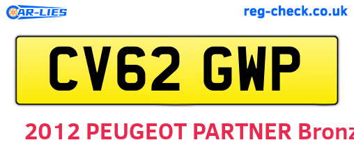 CV62GWP are the vehicle registration plates.