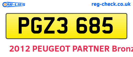 PGZ3685 are the vehicle registration plates.