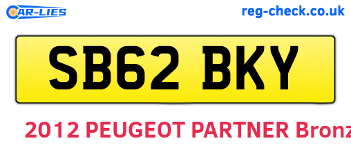 SB62BKY are the vehicle registration plates.