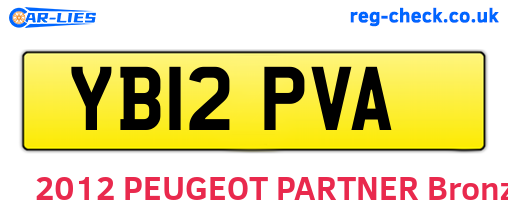 YB12PVA are the vehicle registration plates.