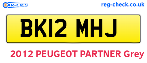 BK12MHJ are the vehicle registration plates.