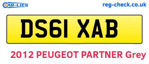 DS61XAB are the vehicle registration plates.