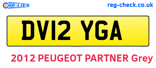 DV12YGA are the vehicle registration plates.