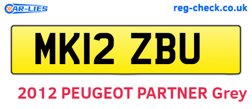MK12ZBU are the vehicle registration plates.