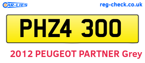 PHZ4300 are the vehicle registration plates.