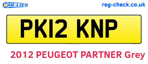 PK12KNP are the vehicle registration plates.