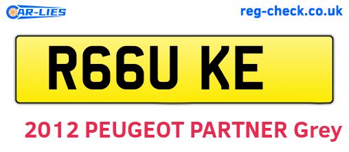 R66UKE are the vehicle registration plates.