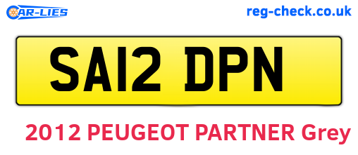 SA12DPN are the vehicle registration plates.