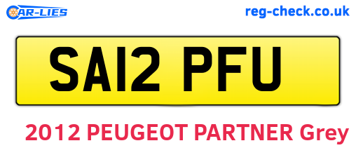 SA12PFU are the vehicle registration plates.