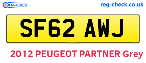 SF62AWJ are the vehicle registration plates.