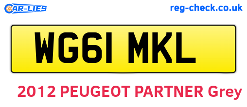 WG61MKL are the vehicle registration plates.