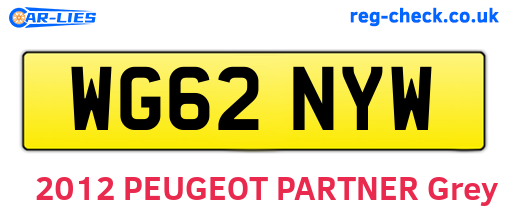 WG62NYW are the vehicle registration plates.