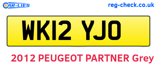 WK12YJO are the vehicle registration plates.