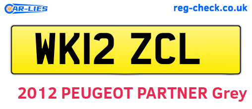 WK12ZCL are the vehicle registration plates.