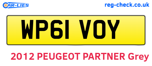 WP61VOY are the vehicle registration plates.