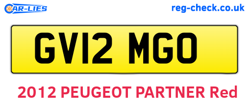 GV12MGO are the vehicle registration plates.