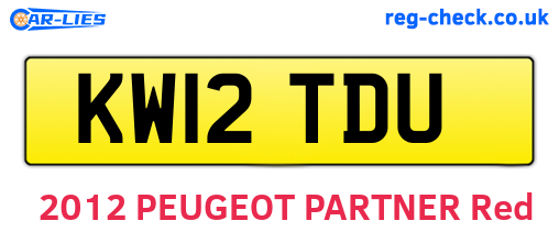 KW12TDU are the vehicle registration plates.