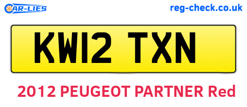 KW12TXN are the vehicle registration plates.