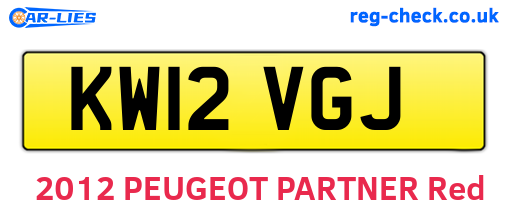 KW12VGJ are the vehicle registration plates.