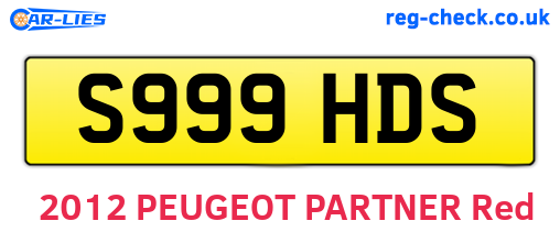 S999HDS are the vehicle registration plates.