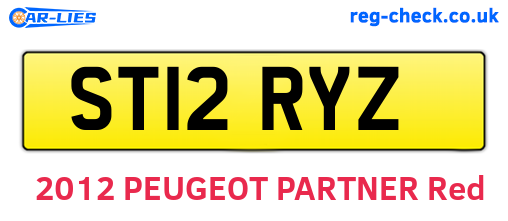 ST12RYZ are the vehicle registration plates.