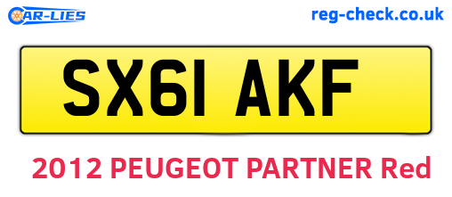 SX61AKF are the vehicle registration plates.