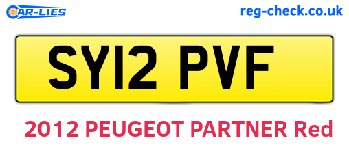 SY12PVF are the vehicle registration plates.