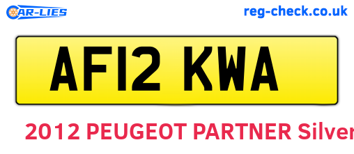 AF12KWA are the vehicle registration plates.