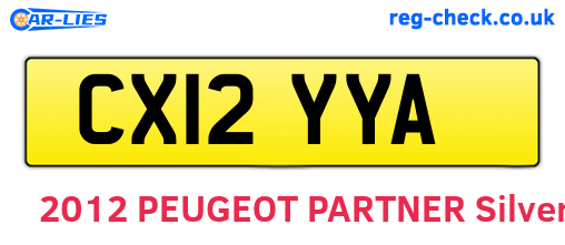 CX12YYA are the vehicle registration plates.