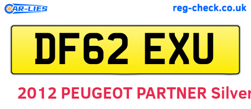 DF62EXU are the vehicle registration plates.