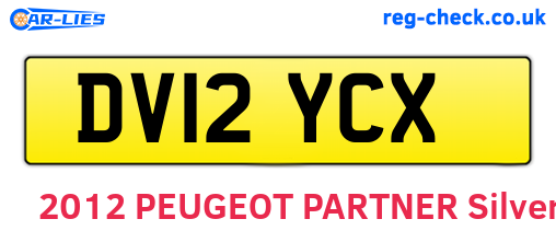 DV12YCX are the vehicle registration plates.
