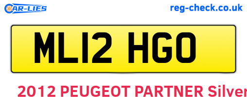 ML12HGO are the vehicle registration plates.