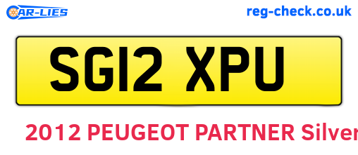 SG12XPU are the vehicle registration plates.