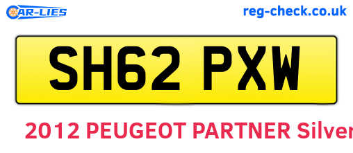 SH62PXW are the vehicle registration plates.