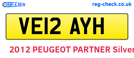 VE12AYH are the vehicle registration plates.