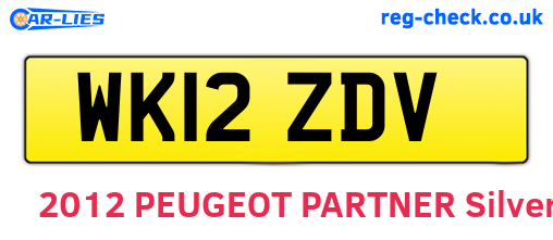 WK12ZDV are the vehicle registration plates.