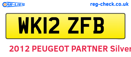 WK12ZFB are the vehicle registration plates.