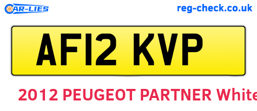 AF12KVP are the vehicle registration plates.