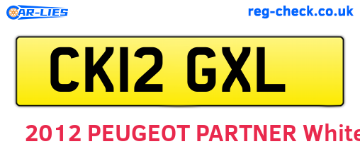 CK12GXL are the vehicle registration plates.